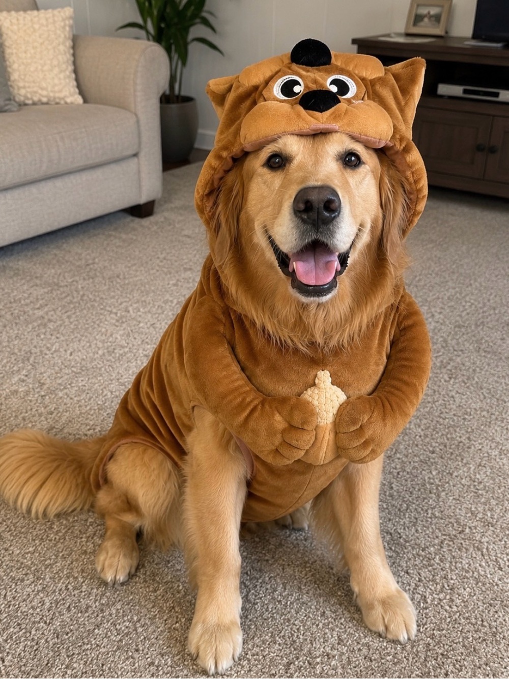 plush squirrel/chipmunk-style dog costume Halloween funny pet Costume SZ LG - Picture 3 of 10